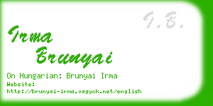 irma brunyai business card